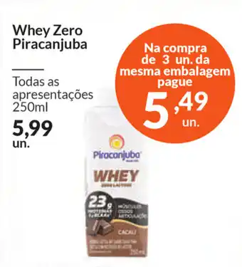 Comercial Zaffari Whey Zero Piracanjuba 350ml oferta