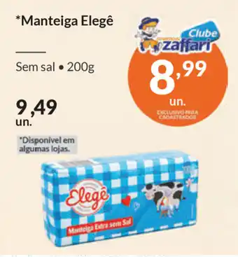 Comercial Zaffari Manteiga Elege 200g oferta