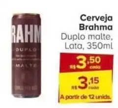 Carrefour Cerveja Brahma Duplo malte, Lata, 350ml oferta
