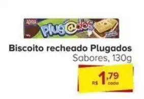 Carrefour Biscoito recheado Plugados Sabores, 130g oferta