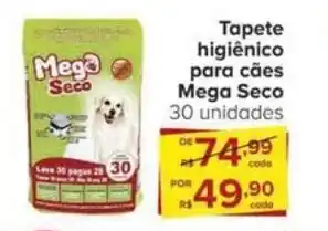 Carrefour Tapete higiênico para cães Mega Seco 30 unidades oferta