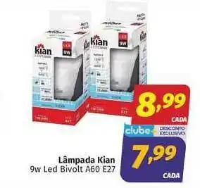 Lâmpada Kian 9w Led Bivolt A60 E27