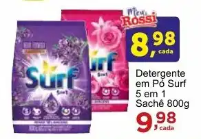 Rossi Supermercado Detergente em Pó Surf 5 em 1 Sachê 800g oferta