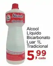 Alcool Líquido Bicarbonato Luar 1L Tradicional