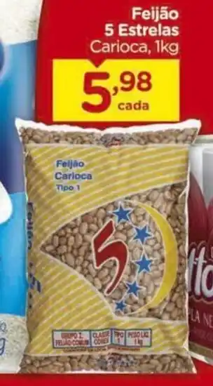 Feijão 5 Estrelas Carioca, 1kg