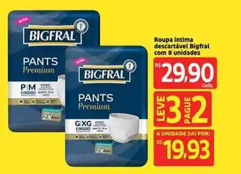 Roupa íntima Descartável Bigfral Com 8 Unidades Leve 3 Pague 2
