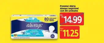 Protetor Diário Always Respirável Com 80 Unidades