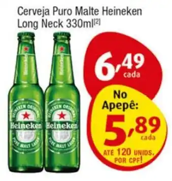 Supermercados Intercontinental Cerveja Puro Malte Heineken Long Neck 330ml oferta