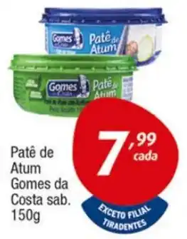 Supermercados Intercontinental Patê de Atum Gomes da Costa sab. 150g oferta