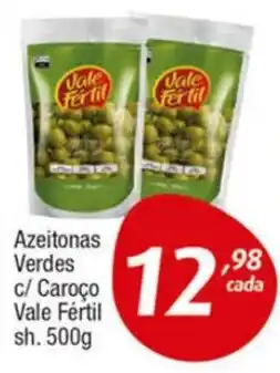 Supermercados Intercontinental Azeitonas Verdes c/ Caroço Vale Fértil sh. 500g oferta