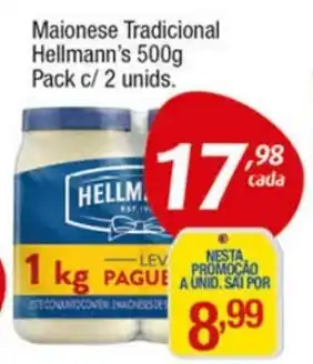 Supermercados Intercontinental Maionese Tradicional Hellmann's 500g Pack c/ 2 unids. oferta