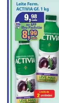Paulistão Supermercados Leite Ferm. Activia 1kg oferta