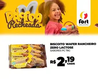 Fort Atacadista BISCOITO WAFER RANCHEIRO ZERO LACTOSE SABORES PC 78G oferta