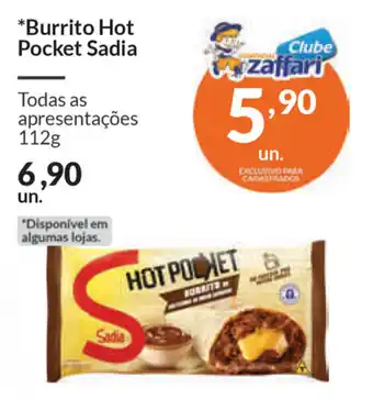 Comercial Zaffari Burrito Hot Pocket Sadia 112g oferta