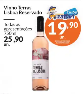 Comercial Zaffari Vinho Terra Lisboa Reservado 750ml oferta