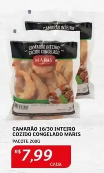 Assaí Atacadista CAMARÃO 16/30 INTEIRO COZIDO CONGELADO MARIS PACOTE 200G oferta