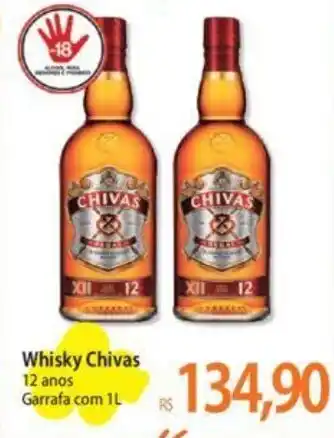 Atacadão Whisky Chivas 12 anos Garrafa com 1L oferta