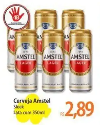 Atacadão Cerveja Amstel Sleek Lata com 350ml oferta