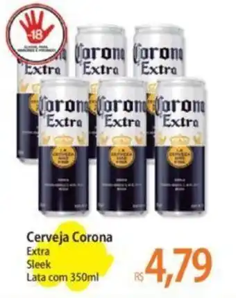 Atacadão Cerveja Corona Extra Sleek Lata com 350ml oferta