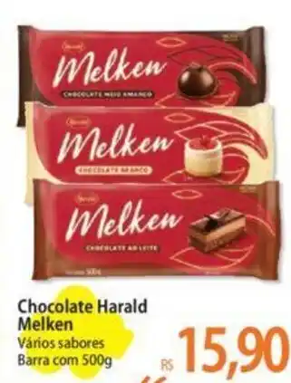 Atacadão Chocolate Harald Melken Vários sabores Barra com 500g oferta