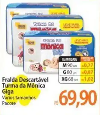 Atacadão Fralda Descartável Turma da Mônica Giga oferta