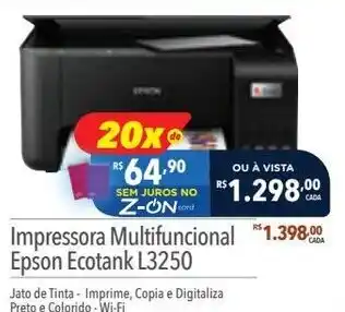 Supermercados Condor Impressora Multifuncional Epson Ecotank L3250 oferta