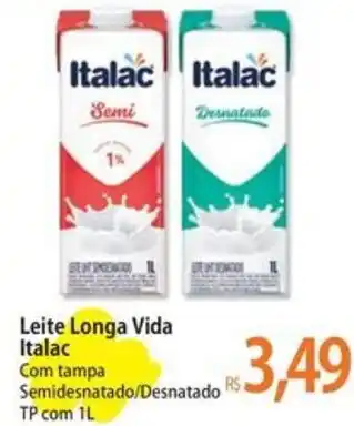 Atacadão Leite Longa Vida Italac Com tampa Semidesnatado/Desnatado TP com 1L oferta