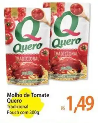 Atacadão Molho de Tomate Quero Tradicional Pouch com 300g oferta