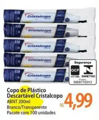 Atacadão Copo de Plástico Descartável Cristalcopo oferta