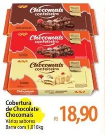 Atacadão Cobertura de Chocolate Chocomais Vários sabores Barra com 1,010kg oferta