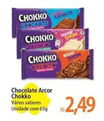 Atacadão Chocolate Arcor Chokko Vários sabores Unidade com 65g oferta