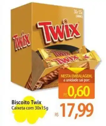 Atacadão Biscoito Twix Caixeta com 30x15g oferta