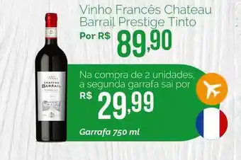 Oba Hortifruti Vinho Francês Chateau Barrail Prestige Tinto 750ml oferta