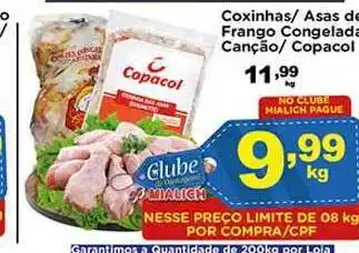 Mialich Supermercados Coxinhas- Asas De Frango Congeladas Canção - Copacol oferta