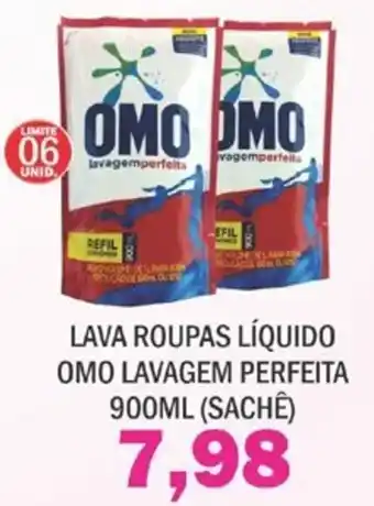 Supermercados Mendonça Lava Roupas Liquido Omo Lavagem Perfeita 900ml sache oferta