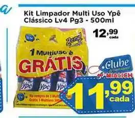 Kit Limpador Multi Uso Ypê Clássico Lv4 Pg3 500ml
