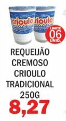 Requeijao Cremoso Crioulo Tradicioanl 250g