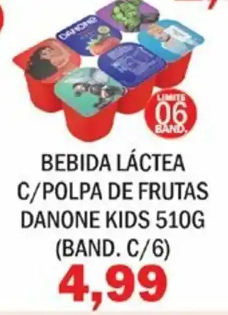 Supermercados Mendonça Bebida lactea c/ Popla de Frutas Danone Kids 510g (band. c/6) oferta