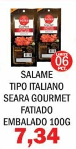 Supermercados Mendonça Salame Tipo Italiano Seara Gourmet Fatiado Embalado 100g oferta