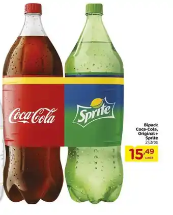 Carrefour Bipack Coca-Cola, Original+ Sprite 2 litros oferta