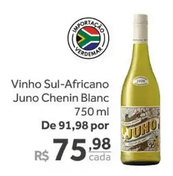 Verdemar Supermercado Vinho Sul-Africano Juno Chenin Blanc 750ml oferta