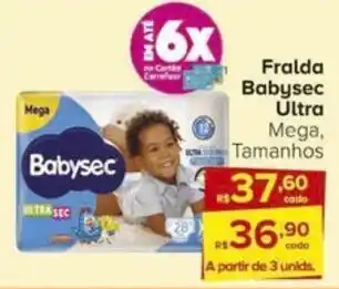 Carrefour Fralda Babysec Ultra Mega, Tamanhos oferta