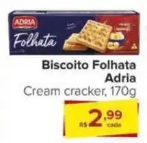 Carrefour Biscoito Folhata Adria Cream cracker, 170g oferta