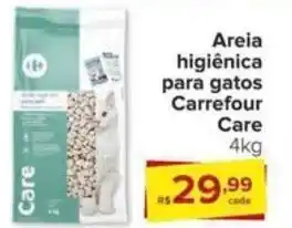 Carrefour Areia higiênica para gatos Carrefour Care 4kg oferta