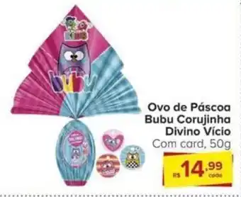 Ovo de Páscoa Bubu Corujinha Divino Vício Com card, 50g