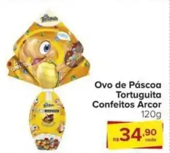 Carrefour Ovo de Páscoa Tortuguita Confeitos Arcor 120g oferta