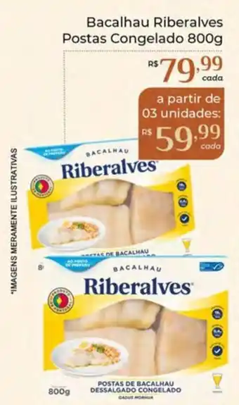 Bacalhau Riberalves Postas Congelado 800g