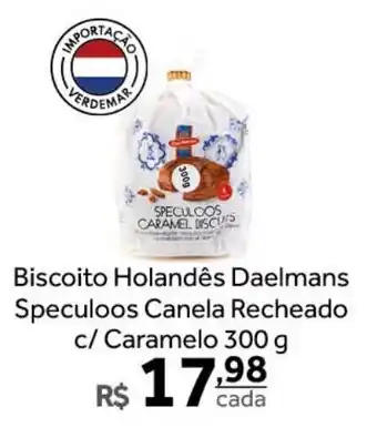 Verdemar Supermercado Biscoito Holandes Daelmans Speculoos Canela Recheado c/ Caramelo 300g oferta