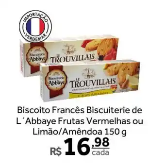 Verdemar Supermercado Biscoito Frances Biscuiterie de L'Abbaye Frutas Vermelhas ou Limao/ Amendoa 150g oferta