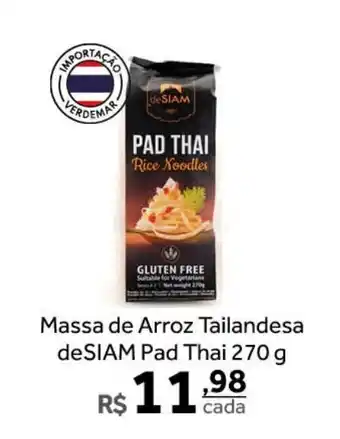 Verdemar Supermercado Massa de Arroz Tailandesa deSIAM Pad Thai 270g oferta